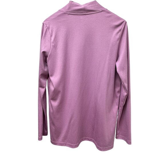L.L. Bean Cardigan Tee Medium Lilac Purple Pima Cotton Open Front - Picture 5 of 10